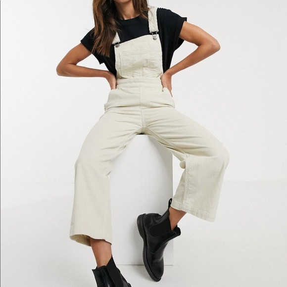 wide leg corduroy overalls